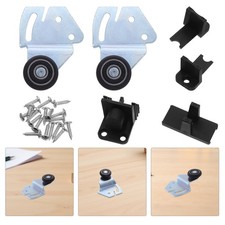  2 Sets Jeu De Chenilles À Poulies Galet Porte Coulissante Roue Placard