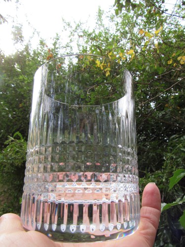 Ancien verre seau glace - verre, ou