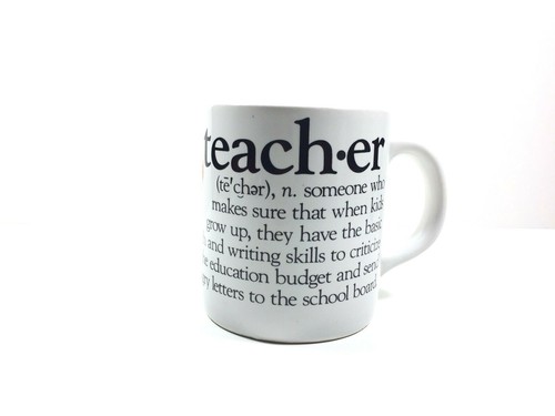 Vintage teacher coffee cup mug - coffee,