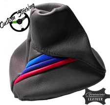 Pour BMW E36 1991-1998 Gris Foncé Cuir Gear Soufflet Avec M3 Couleurs Rayures