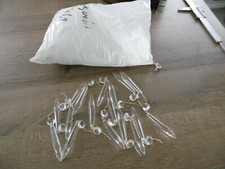 lot 25 anciennes pampilles pour lustre mirzo aiguille H 6,3 cm sans octogone