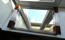 Ancien Grand Plateau Service Miroir Chrome et bois Design Modernisme Adnet.