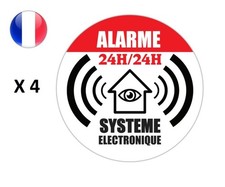 4x  STICKERS ALARME MAISON