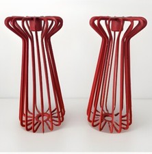 Ehlen Johansson Paire 2 Bougeoirs Rouges Vintage Ikea Tradig, 2000