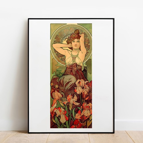Mucha améthyste affiche - mucha,