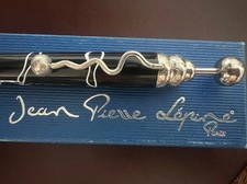 JEAN PIERRE LEPINE Stylo À Bille Zig Zag Laque Noire Motifs Blancs Écrit