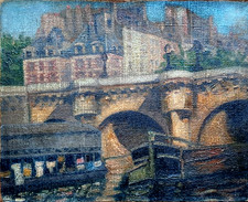 Ancien TABLEAU H/T  " Bateau