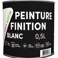 Peinture laque glycéro blanc satin travaux bâtiment 0.5l BATIR 1ER
