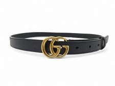 CEINTURE GUCCI MARMONT FINE 20MM 409417 T80 EN CUIR NOIR BLACK LEATHER BELT 350€