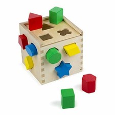 Jeu Enfant Cube Tri Formes Bois Reconnaissance Couleurs Résolution Problème
