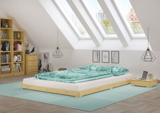 Lit futon en bois naturel très bas, idéale pour combiner avec futon, surface