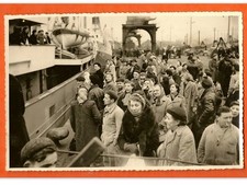 ANCIENNE PHOTO NOIR E BLANC DEPART CHALUTIER BELLE NORMANDIE 1954 FECAMP  N°6