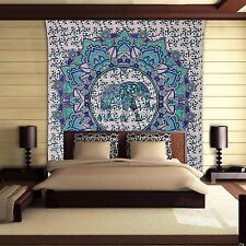 Tapisserie mandala hippie bohème imprimée reine grand éléphant mural jet
