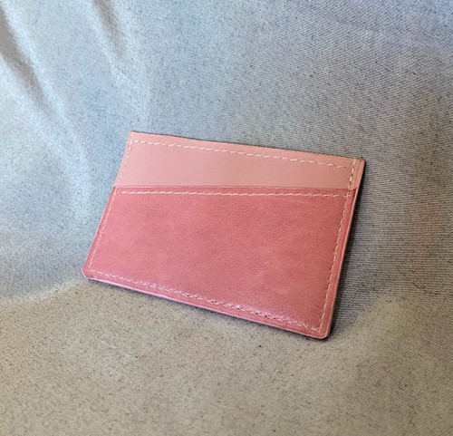Porte cartes cuir rose