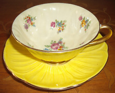 Anciennes tasse et soucoupe jaune Shelley England fine bone china collection