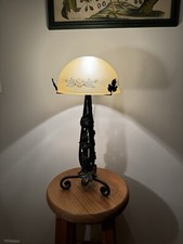 Lampe fer forgé fleurs Art