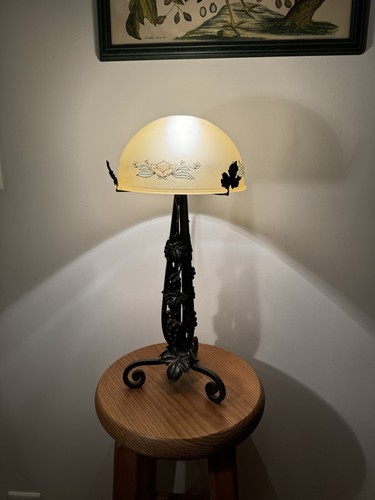 Lampe fer forgé fleurs - , art
