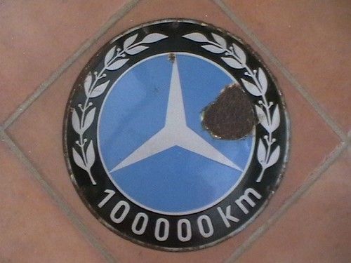 Plaque emaillee mercedes - plaque,