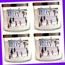 4 Bath & Body Works WINTER 14.5 oz Large 3-Wick Candle LOT