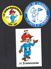 GOS - LE SCRAMEUSTACHE (5 AUTOCOLLANTS) ETAT NEUF