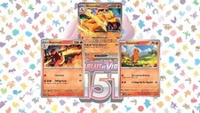 Carte Pokémon 151 Dracaufeu EX 006/165 MEW 151 Fr double rare trio
