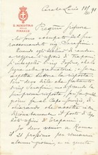 Giuseppe COLOMBO lettre autographe signée ingénieur Italien Ministre Serafini