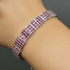 19 Gms 3 Rangée Naturel Rubis