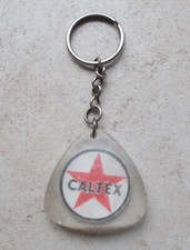 Ancien porte clefs clés vintage huile CALTEX France Garage Petroliana 1960s #1