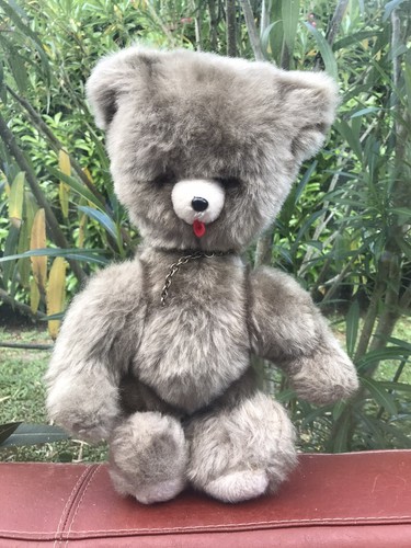 Peluche ours gris articulé - peluche,