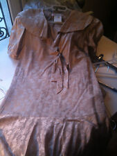 PAUL & JOE SISTER TWENTIES NUDE ROSE FLORAL SILK TIE DRESS 38 4 6 2 S M DVF MARC