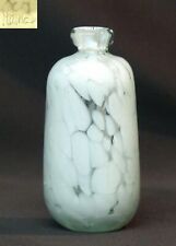 A 1960 très joli flacon fiole verre glass MDINA Malte 430g13cm blanc marbré déco