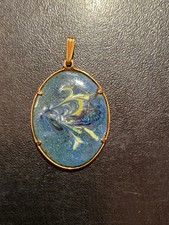 Rare Médaillon Pendentif ancien Limoges?? Émaillée Vintage  French Antique