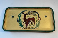 Plat Keraluc Quimper – décor cervidés – attribué à René Le Rouzic “Zic”