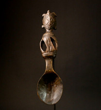 Ancienne cuillère en bois de cérémonie Ifugao tribal africain authentique...