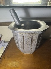 Ancien Mortier Art Deco En Aluminium