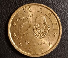 Très Rare, Pièce de 50 centimes d’euro, Espagne (Cervantès) , 2000 BU SUP 