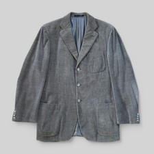Veste de costume homme Luigi Bianchi Sartoria kaki coton/cachemire velours cô...