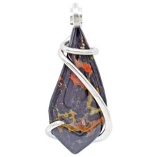 Fossil Agate Wood Stone Pendant Necklace by Stones Desire