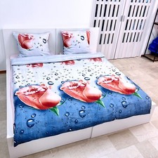 Rose Orange Set Draps Lit Une