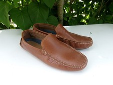 Chaussure ville mocassin bateau France Arno 41 cuir marron enfiler Made Portugal