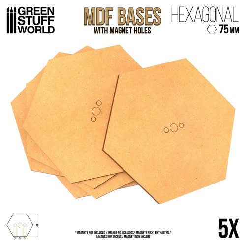 Socles hexagonale 75mm - socles,