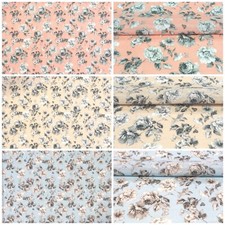 Coton Mélange Lonetta Tissu Rideaux Nappes Déco Tissu Article au Mètre Roses