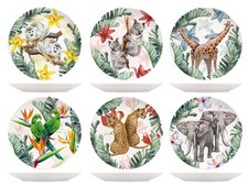 Ensemble de 6 assiettes plates exotiques H&H en porcelaine new bone china