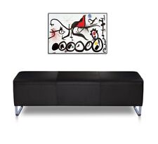 Banc Cuir Noir Sur Inox Patins