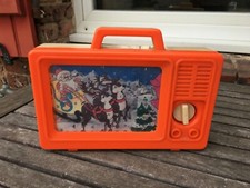 ANCIEN JOUET BOITE TELEVISION MUSICALE NOËL JINGLE BELLS X-MAS MUSIC BOX