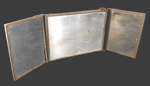 Miroir triptyque barbier en - de,