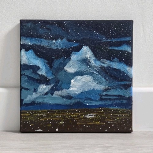 Paysage étoilé tons bleus
