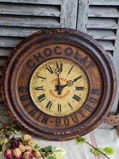 ANCIENNE PENDULE EN TOLE PUBLICITAIRE CHOCOLAT GUERIN BOUTRON