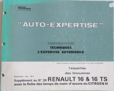 revue automobile  AUTO-EXPERTISE RENAULT 16 et 16 TS n°38 supplément