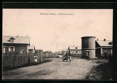 Cpa sinceny cite faure terre - sinceny,, faure-terre